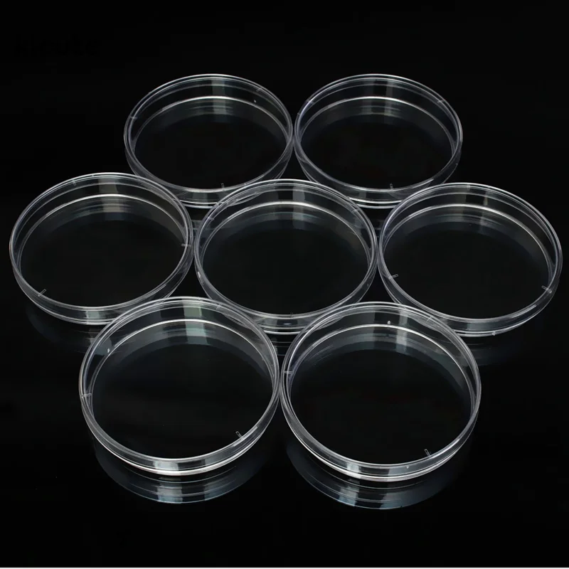 10Pcs Clear Transparent Sterile Plastic Petri Dishes Plate Bacterial