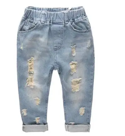 Повседневные детские джинсы из хлопка детские штаны модные джинсовые штаны для детей от 2 до 6 лет рваные джинсы для мальчиков джинсы для маленьких мальчиков одежда для малышей