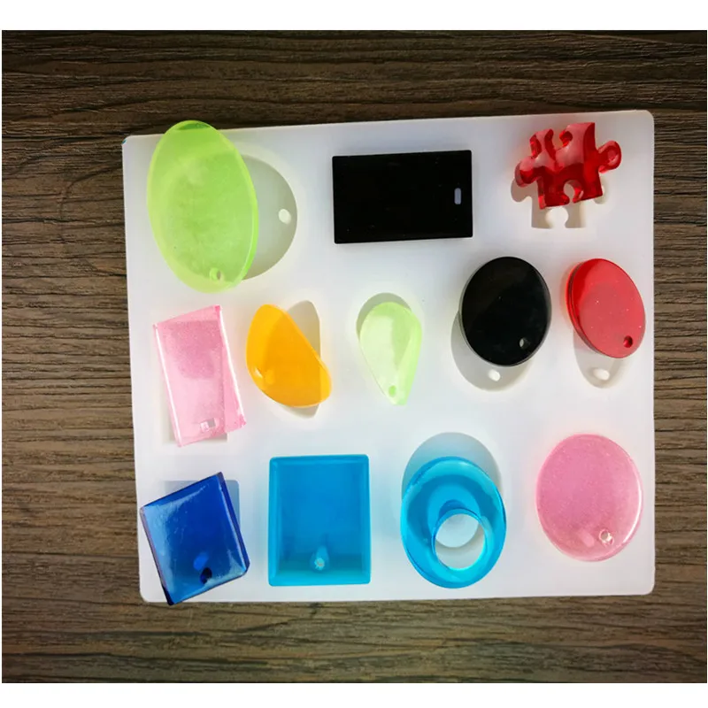 

Square Oval Water Drop Epoxy Silicone Mold Forms Crystal Diamond Bracelet Pendant Jewelry Doming Mould Resin Casting Mold Craft
