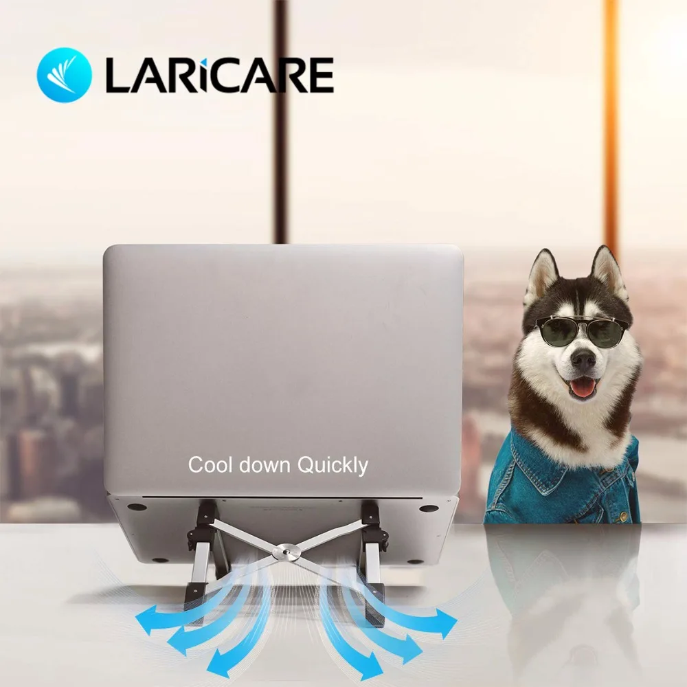 Алюминиевая Портативная подставка для ноутбука LARICARE Megainvo регулируемая под глаза