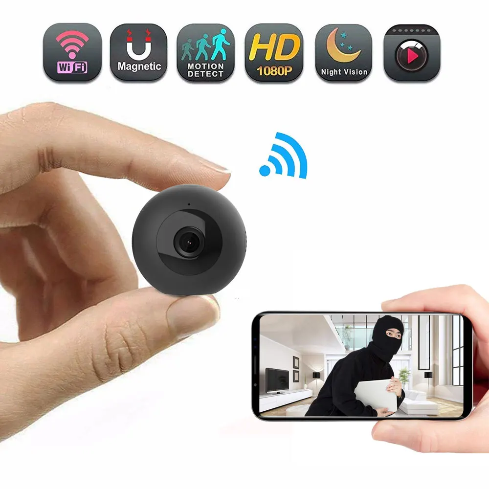 Wifi мини камера 1080P Беспроводная невидимая ночная версия видеокамера микро