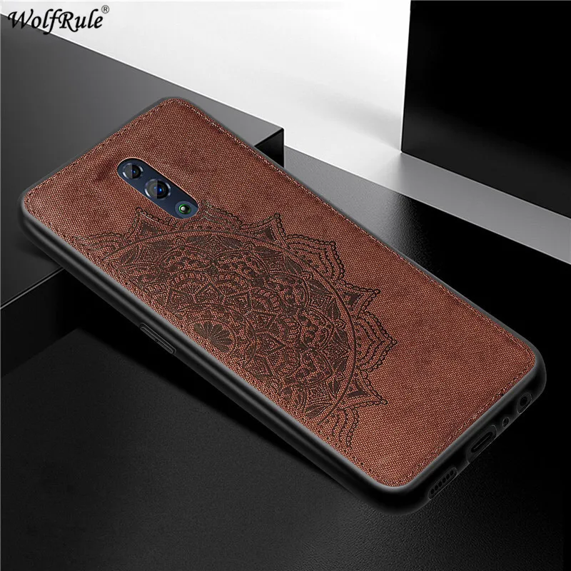 

For Cover OPPO Reno Case Soft TPU Frame Bumper Cloth Fabric Protective Hard Back Phone Case For OPPO Reno Cover Funda 6.4''