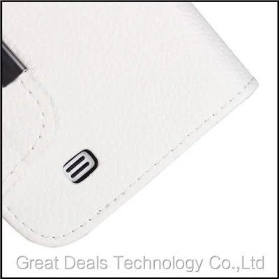 Чистый белый личи кожаный бумажник чехол для Samsung Galaxy S4 i9500 с Крепление для телевизора Функция& отделения для карт+ Экран протектор
