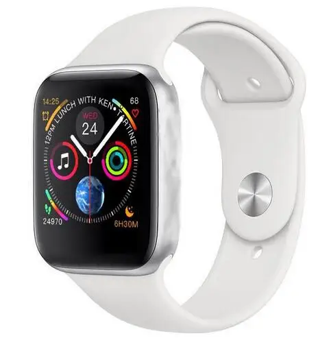 Iwo 8 44MM Bluetooth Smart Watch series 4 Heart Rate Smartwatch clock with Red button Alloy case SIRI For iOS Android