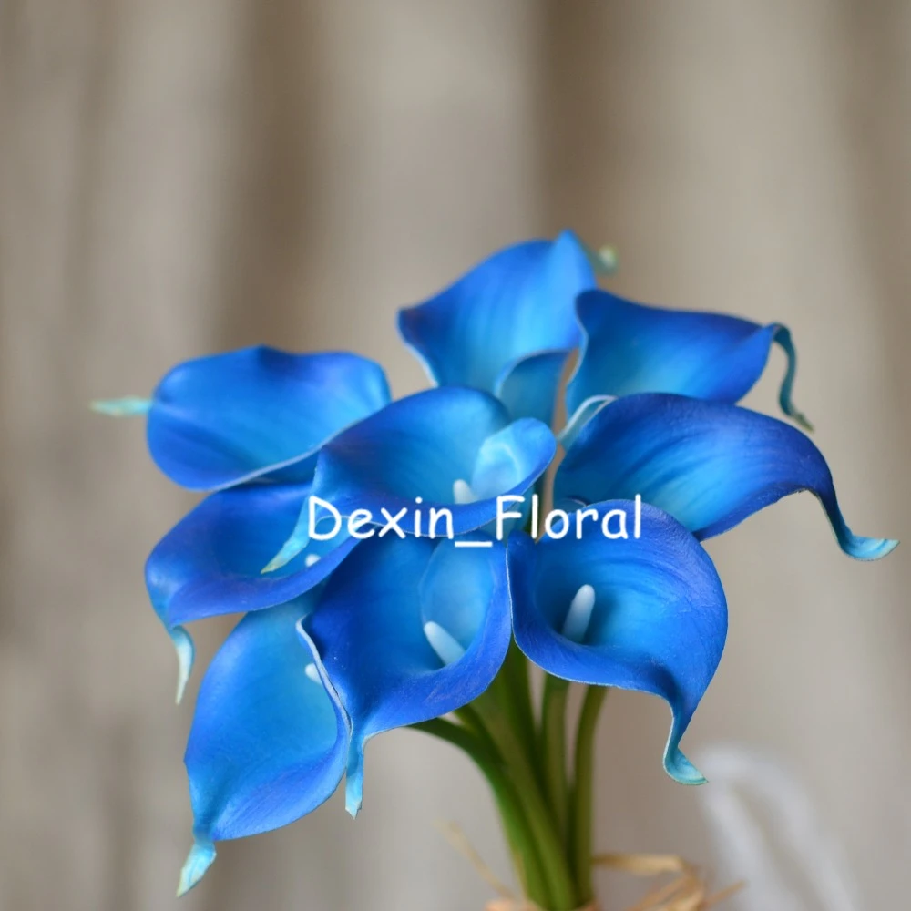 Blue Calla Lilies Real Touch Flowers Diy Silk Bridal Bouquets Bridesmaids Bouquets Wedding Centerpieces Artificial Flowers Touch Flower Real Touch Flowersblue Calla Lilies Aliexpress