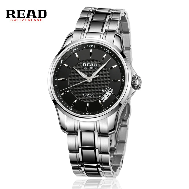 

READ Watch Date Fully-automatic mechanical watch Men's Watch Business Men's Watch R8045G White-faced steel tape Single calendar