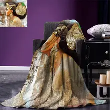 Египетское пледы одеяло женщина королева Клеопатра профиль истории искусства сцена с древней пирамидой Сфинкс теплый микрофибра одеяло