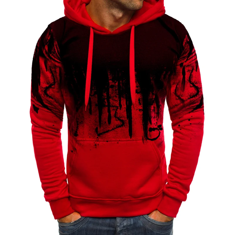 

2019 Autumn Fashion Printed Hoodies Men Long Sleeve Hooded Sweatshirts Mens Coats Male Casual Sportswear Pollover Dropshipping