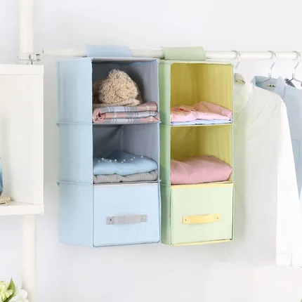 Wardrobe Hanging Organizer Bag With Drawer Foldable Fabric Hanging