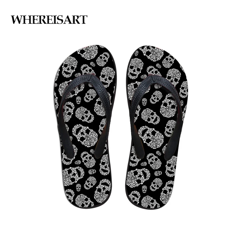 skull flip flops