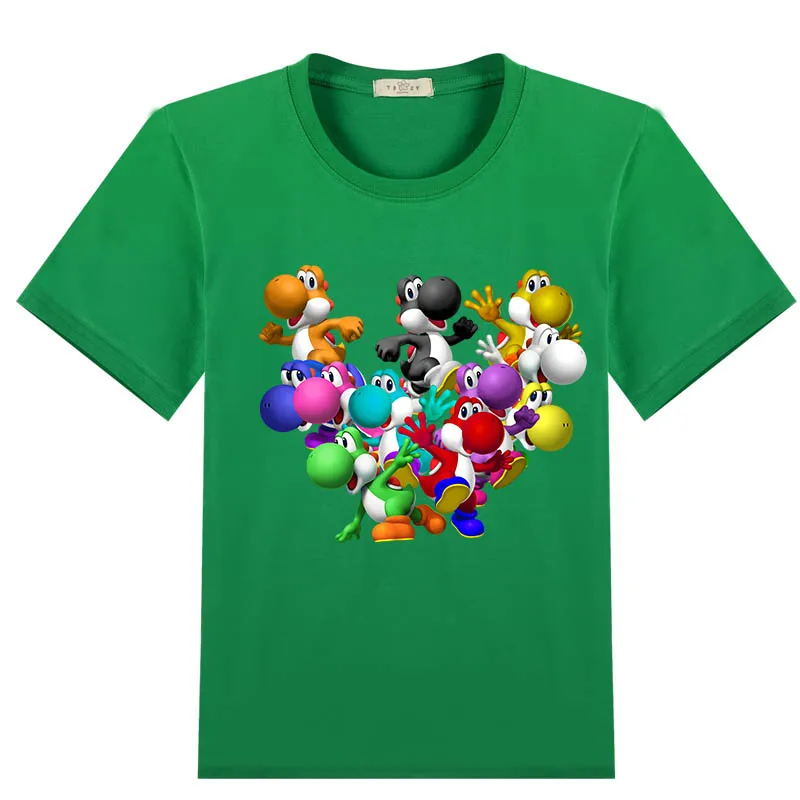 От 3 до 12 лет, новинка года, Детская футболка для мальчиков с 3D-принтом «yoshi» Одежда для девочек хлопковые футболки с короткими рукавами для малышей