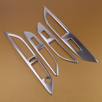

beler 4pcs Window Lift Switch Control Panel Frame Cover Trim Bezel Fit for Peugeot 3008 GT 5008 GT 2017 2018 Car Accessories