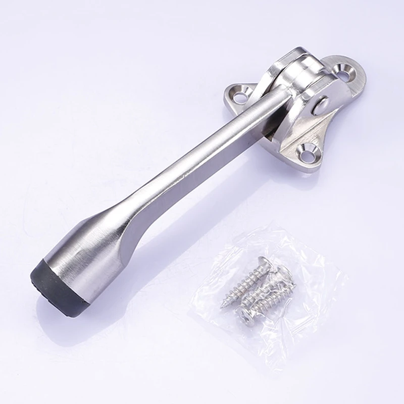 Kickdown Door Stop Drop Down Door Stopper Stops Holder with Rubber Tip 1