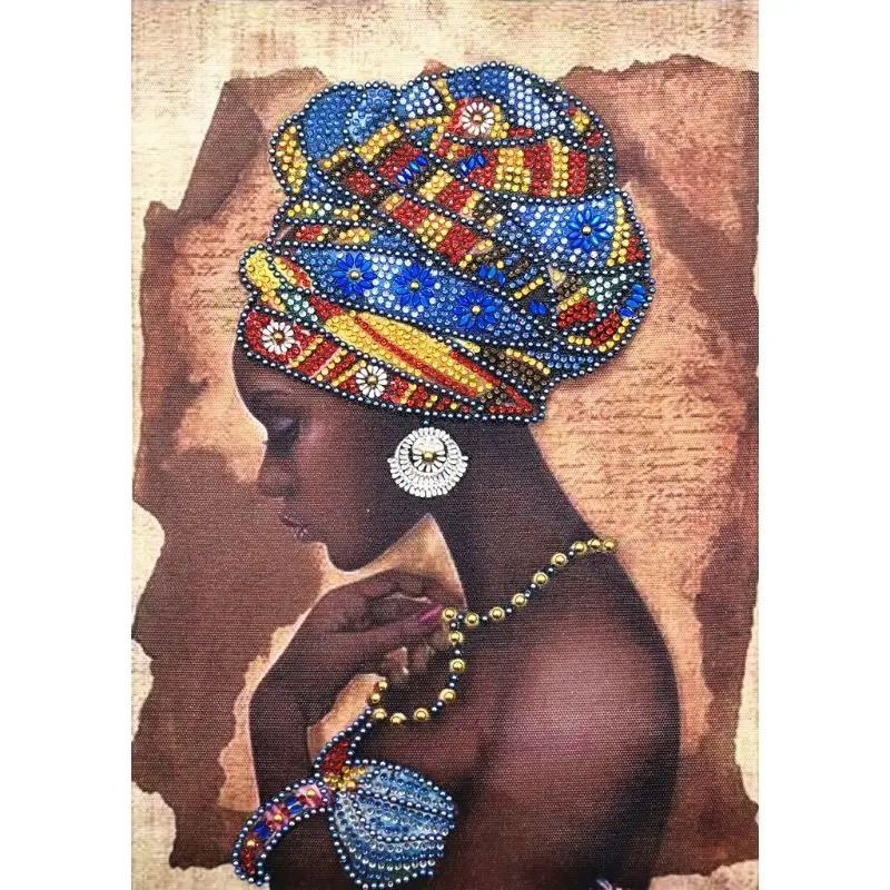 

1 Set African Woman 5D Special Shaped Diamond Painting Embroidery Needlework Rhinestone Crystal Cross Craft Stitch Kit DIY