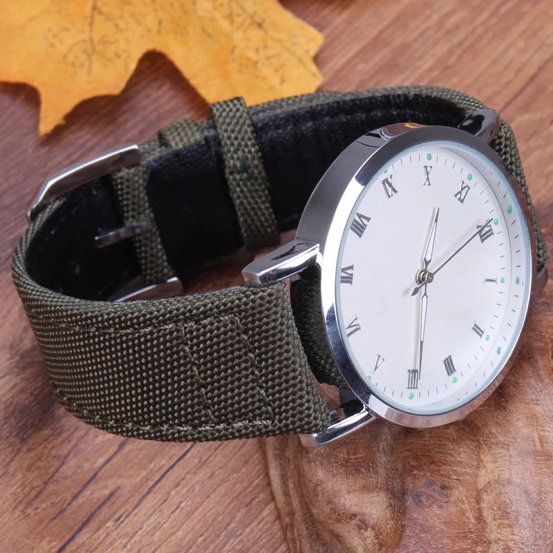 20 мм 21 мм 22 мм нейлон+ натуральная кожа Ремешки для наручных часов для мужчин женщин зеленый черный Высокое качество часы ремешок с серебряной пряжкой