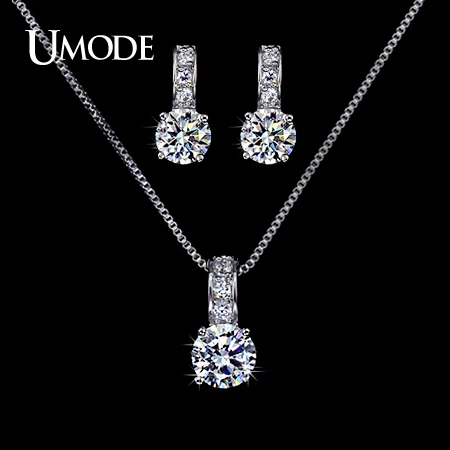 font b UMODE b font Bijoux Femme Top Grade AAA CZ 1 pair Stud font