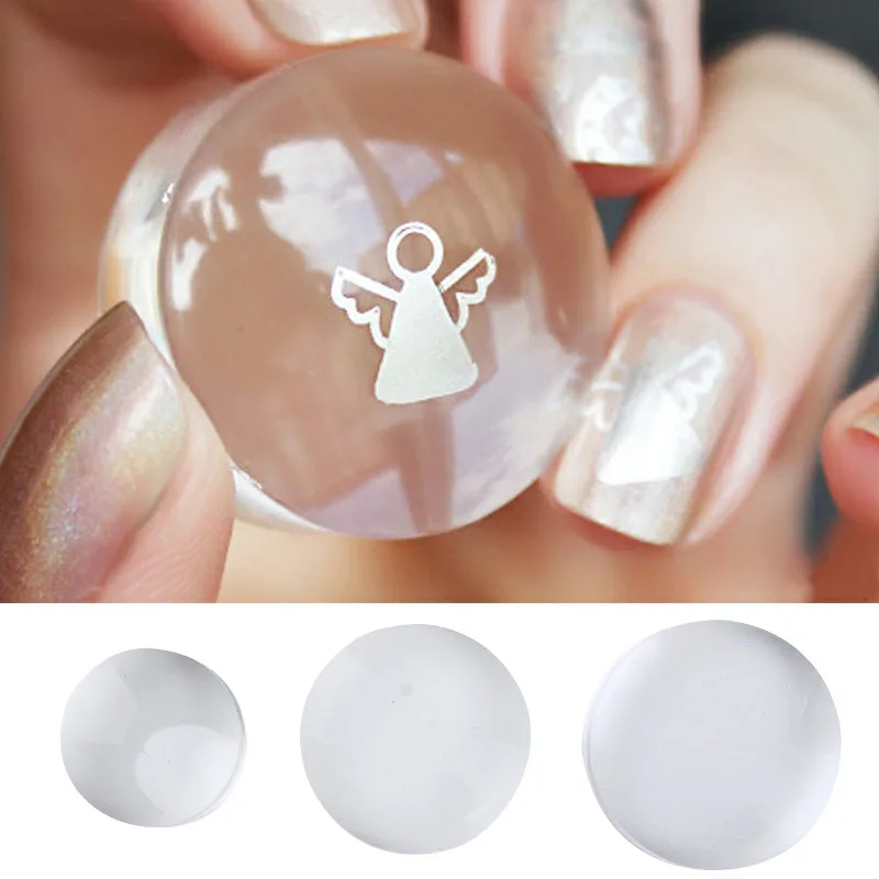 

1Pc Clear Jelly Marshmallow Silicone Stamper 2.8 3.5 3.9cm Refill Head Replacement with Box Nail Stamping Tool
