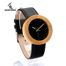 BOBO J30 PÁJARO De Bambú Para Mujer Reloj Classic Negro Dial de Oro Caso Trasero De Acero Inoxidable Ladies Watch relogio feminino dourado