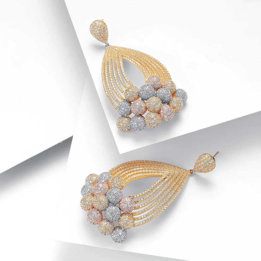 Hadiyana 2019 New Arrival Multi Color Beads Tassel Earrings Women Mirco Paved Zircon Beaded Jewelry Pendant Bijoux Earring EH922