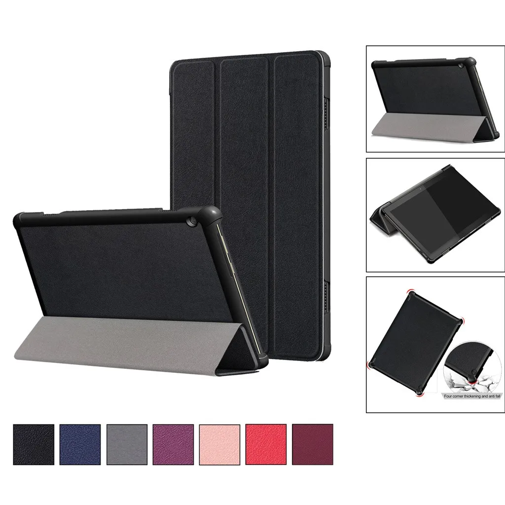 

Slim Folding Flip Cover Stand PU Leather Case Custer Tri-Fold PU+Leather Case Stand Cover For Lenovo Tab M10 10.1in TB-X605F/L