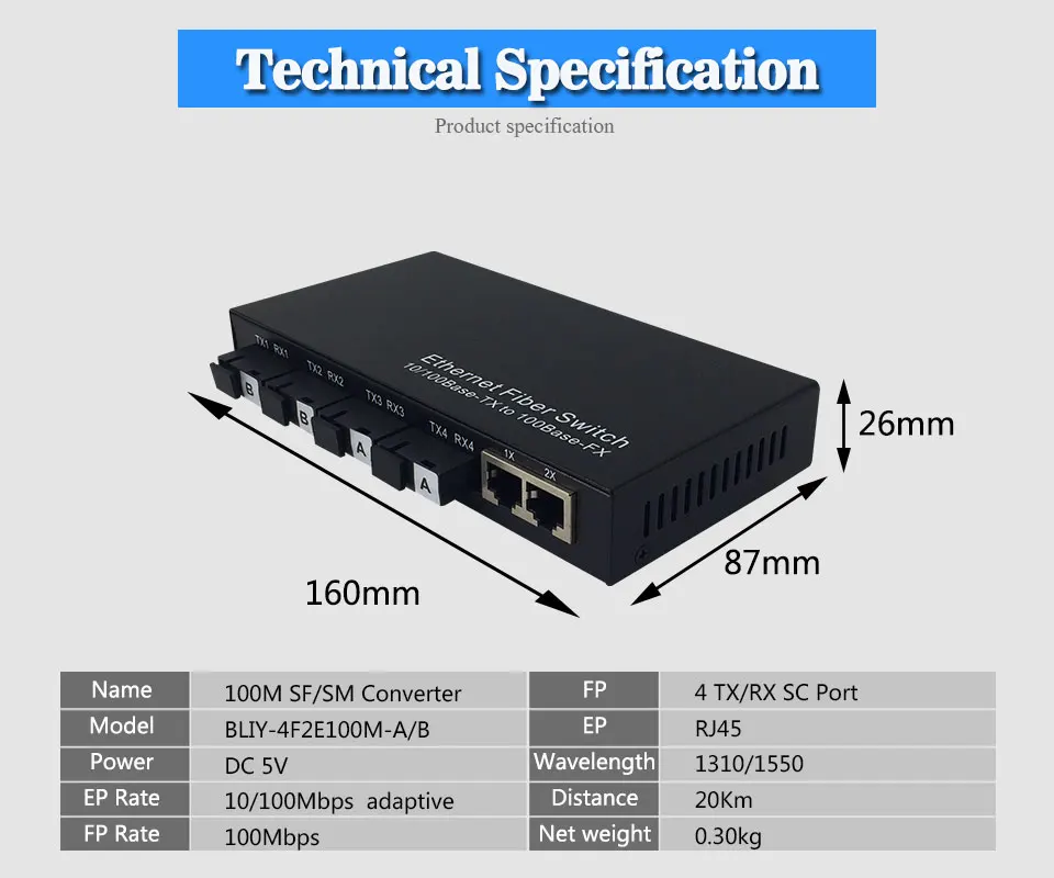 10/100M 4 оптический порт и 2 rj45 VLAN DIP-переключатель волокна к rj45 преобразователя сми CAT5/6 VLAN fast ethernet волоконно-оптический переключатель