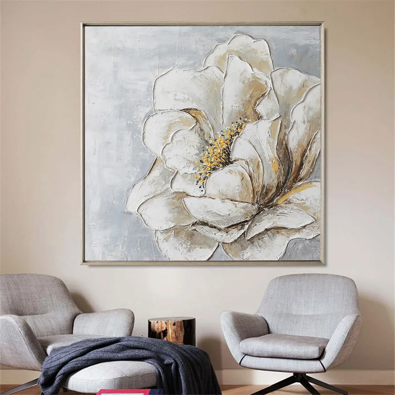 beautiful flower hand painting wall art without frame 60cm