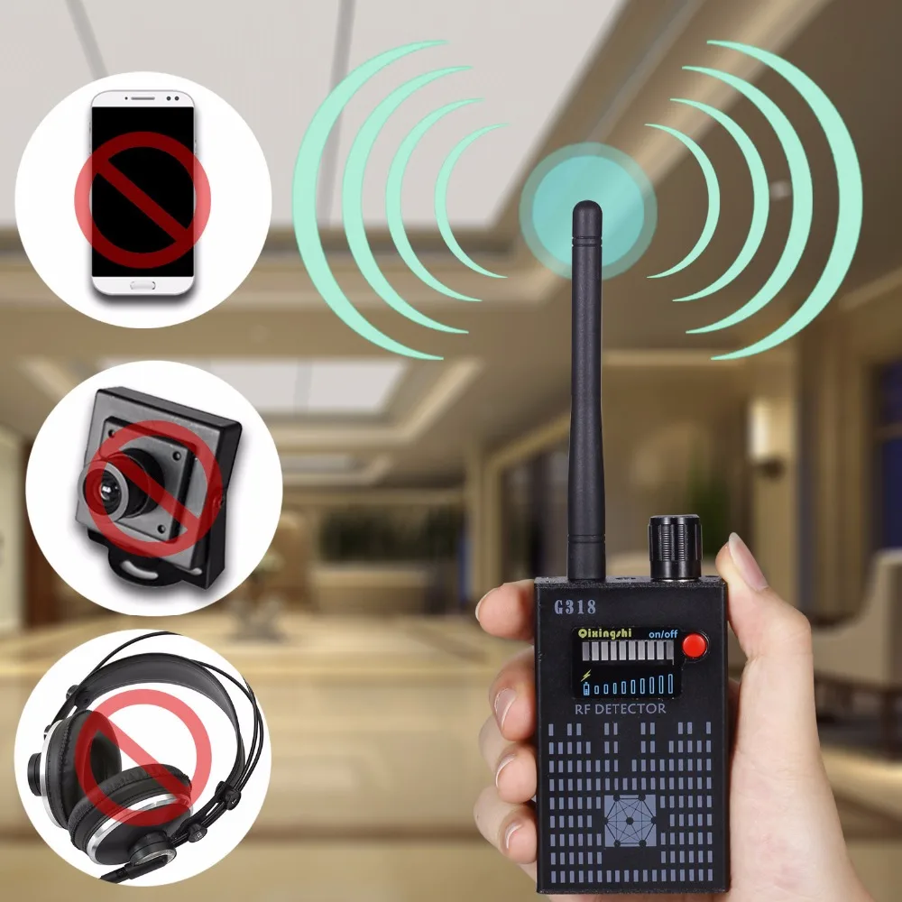 

Hot Pro RF Spy Bug Detectors Full Frequency Scanner Sweeper GSM CDMA GPS Tracker Detectors Signal Finder