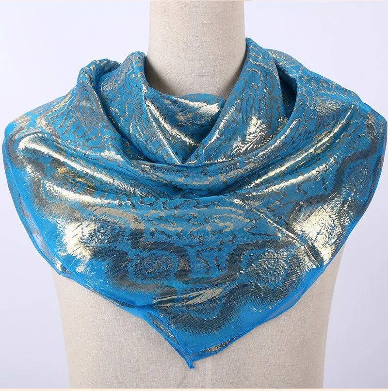 Promotion Sale! Silk Jacquard Scarf Muslim Square Hijabs Shawl Ethnic Ultralight Foulard Hijab Islamic Women's Accessories