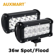 Auxmart 8″ 36W LED Work Light Bar CREE Chips Combo Beam Offroad Driving LED Bar Fit 4×4 Truck ATV Spotlight LED Fog Lamp