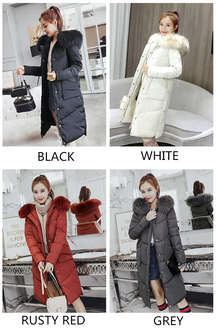 Women Parkas Long Winter Loose Cotton Coat Female Hooded Winter Jacket Women 2018 Women Winter Coat Korean Style LZ979