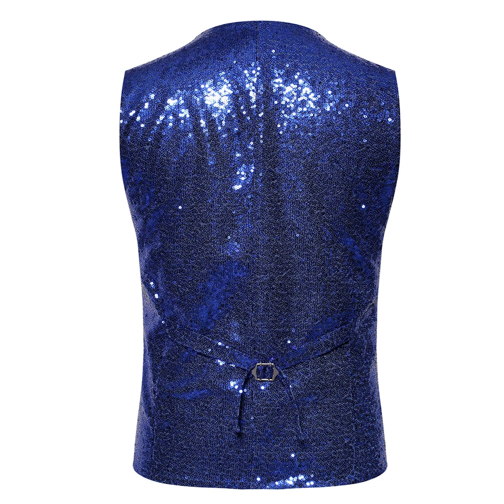 NIBESSER Men Fashion Sequin Blazers Vest Gliter Suit Vest Nightwear DJ Stage Clothes Shiny Gold Sequin Bling Glitter Vest
