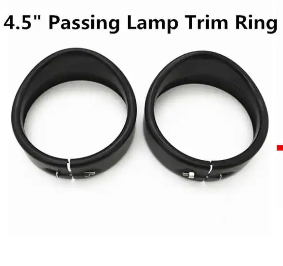 Trim Ring Black Аксессуары для мотоцикла Harley 4 1/" светодиодный корпус вспомогательной лампы 4,5" козырек стиль проходящая лампа отделка кольцо для противотуманных фар Harley - Цвет: Trim Ring Black