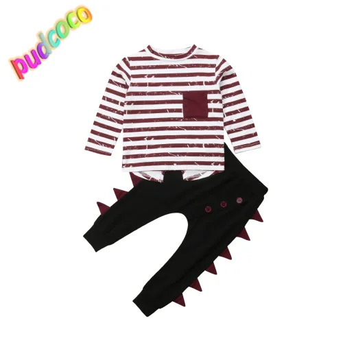 

2019 Baby Boys Kids Toddlers Long Sleeve T-Shirt Tops+Pants Clothes Outfits Set 2Pcs Hot