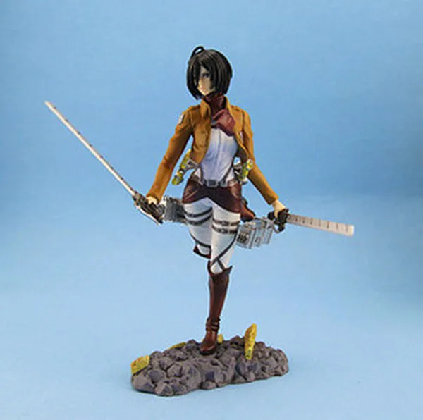 Новое поступление Аниме атака на Титанов Mikasa Ackerman ПВХ Фигурки Коллекционная модель игрушки 24 см Большой размер куклы - Цвет: Without Retail Box