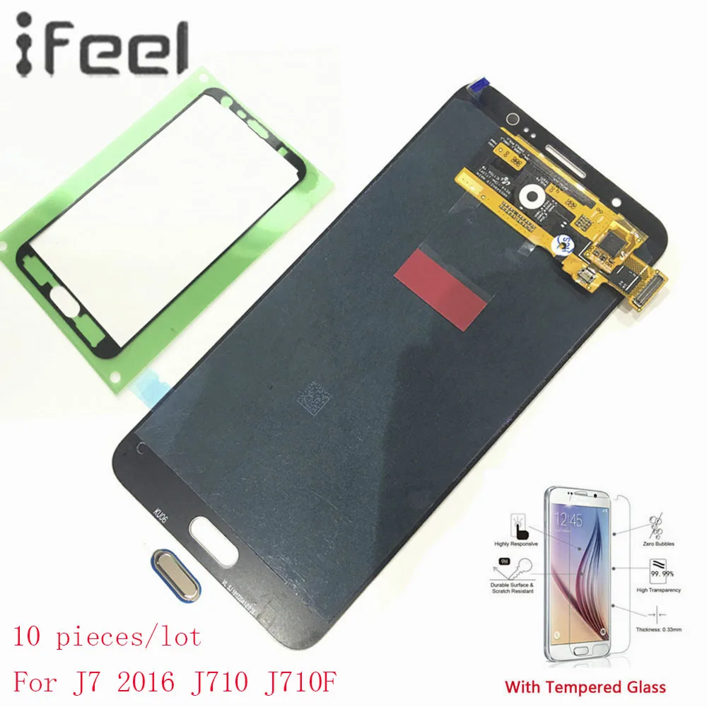 

IFEEL 10 pieces/lot For Samsung Galaxy J7 2016 J710 J710F J710FN New Super AMOLED LCD Display Touch Screen With Digitizer Button