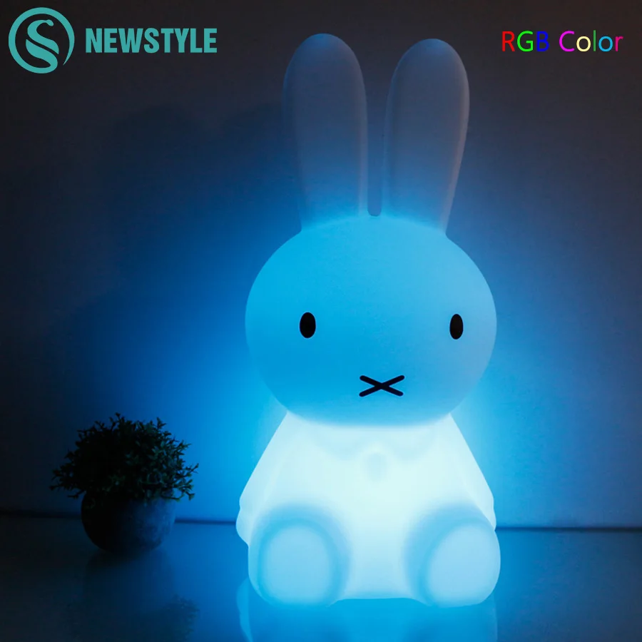 

RGB Color Chaging LED Rabbit Night Light Baby Children Bedside Bedroom Cartoon LED Night Lamp for Baby Children Kids Gift