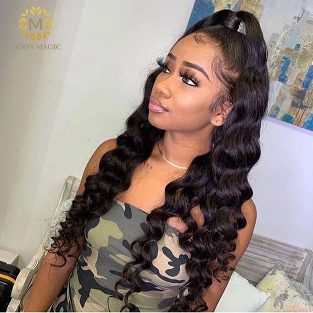 

Loose Wave Human Hair Wigs Pre Plucked 360 Lace Frontal Wigs With Baby Hair Peruvian Virgin Hair Wigs
