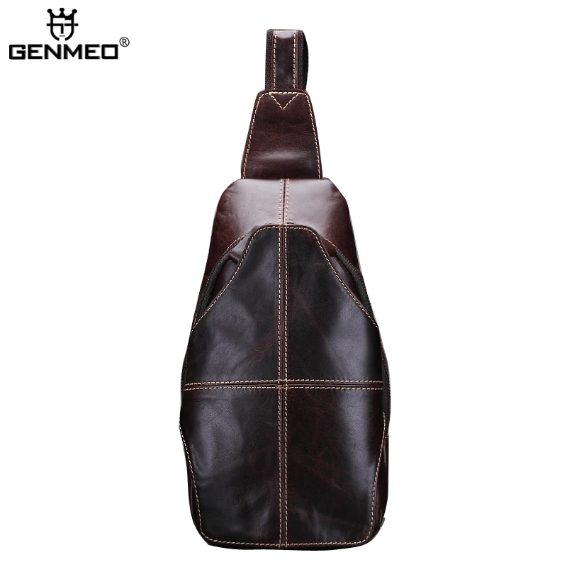 

New Arrival Genuine Leather Body-Cross Single Shoulder Bag Cow Leather Brown Color Messenger Bag Retro Real Leather Bags