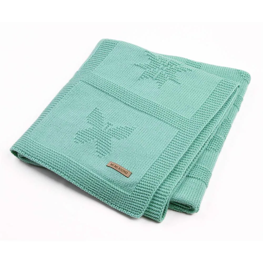 Baby Blanket Knitted For Newborn Soft Toddler Infant Kids Swaddling Wrap Bedding Blankets Solid Children Stroller Linens 95*75cm