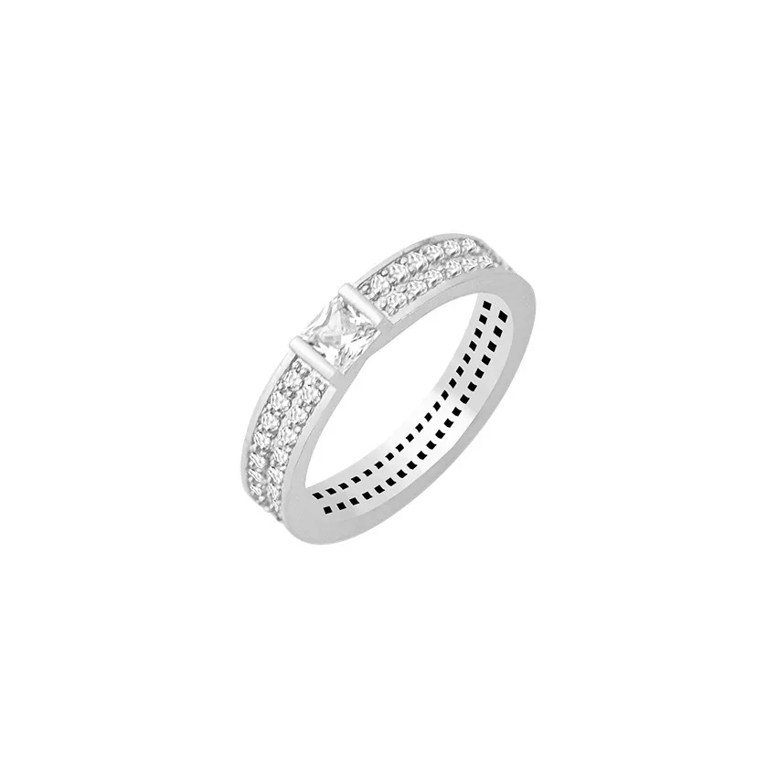 Austrian Crystals Couple Rings Gold Color Anelli Donna Layered Engagement Rings For Women Elegant Wedding Jewelry Bague Femme