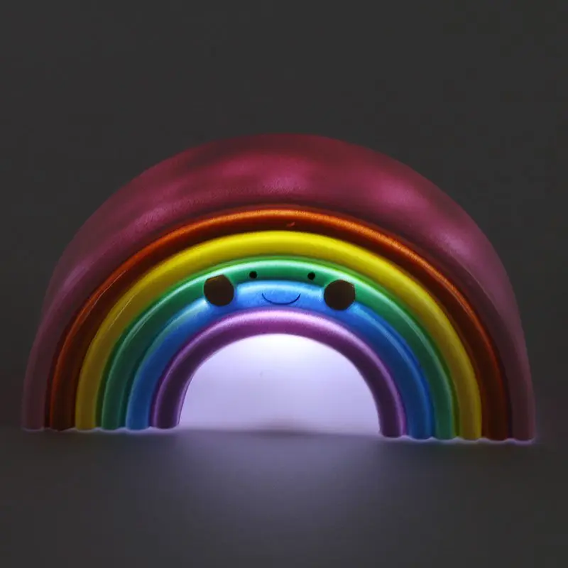 Smile Face Rainbow Led Night Lights Battery Desk Lamps Kids Gifts