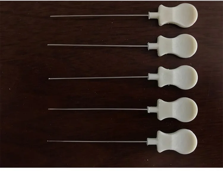 

100pcs/pack 0.35*40/0.6*50/0.8*50/0.8*80/1.0*50/1.0*80mm plastic handle single use small knife shape sterile Acupuncture needle