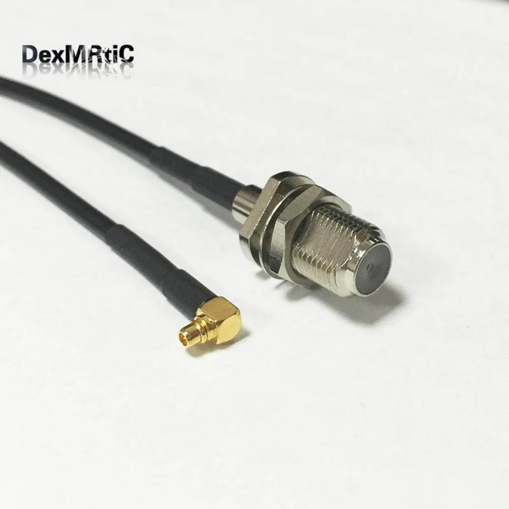 Новый F гнездовой разъем к MMCX штекер правый угол RG174 кабель Pigtail 20 см 8 &quotадаптер|jack
