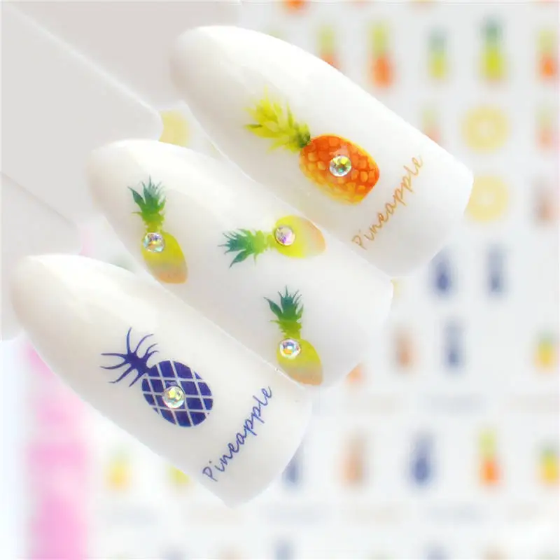 YZWLE, 3D наклейки для дизайна ногтей, цветные летние штамповки, тонкие клейкие Наклейки для декора ногтей, инструменты для макияжа