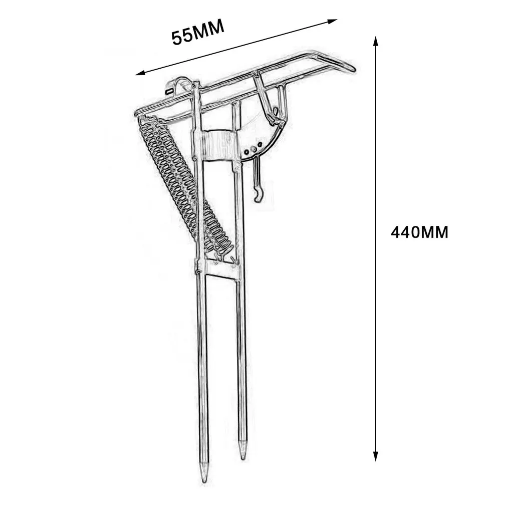 Автоматический регулируемый кронштейн для рыболовных снастей, двойной пружинный держатель для удочки, угловой держатель для рыбных полюсов, открытый кронштейн из нержавеющей стали