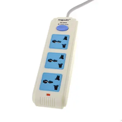 

AU Plug AC 250V 16A US AU EU Plug Socket 3 Outlet Power Strip 9.8ft Cable