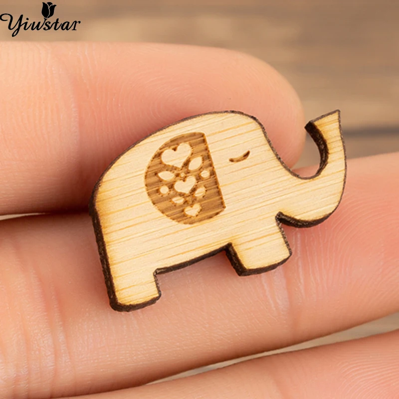 

Yiustar Happy Elephant Pin Backpack Pin Badge for Clothes Cartoon Wood Backpack Badges Elephant Pin Brooch Gifts for Her