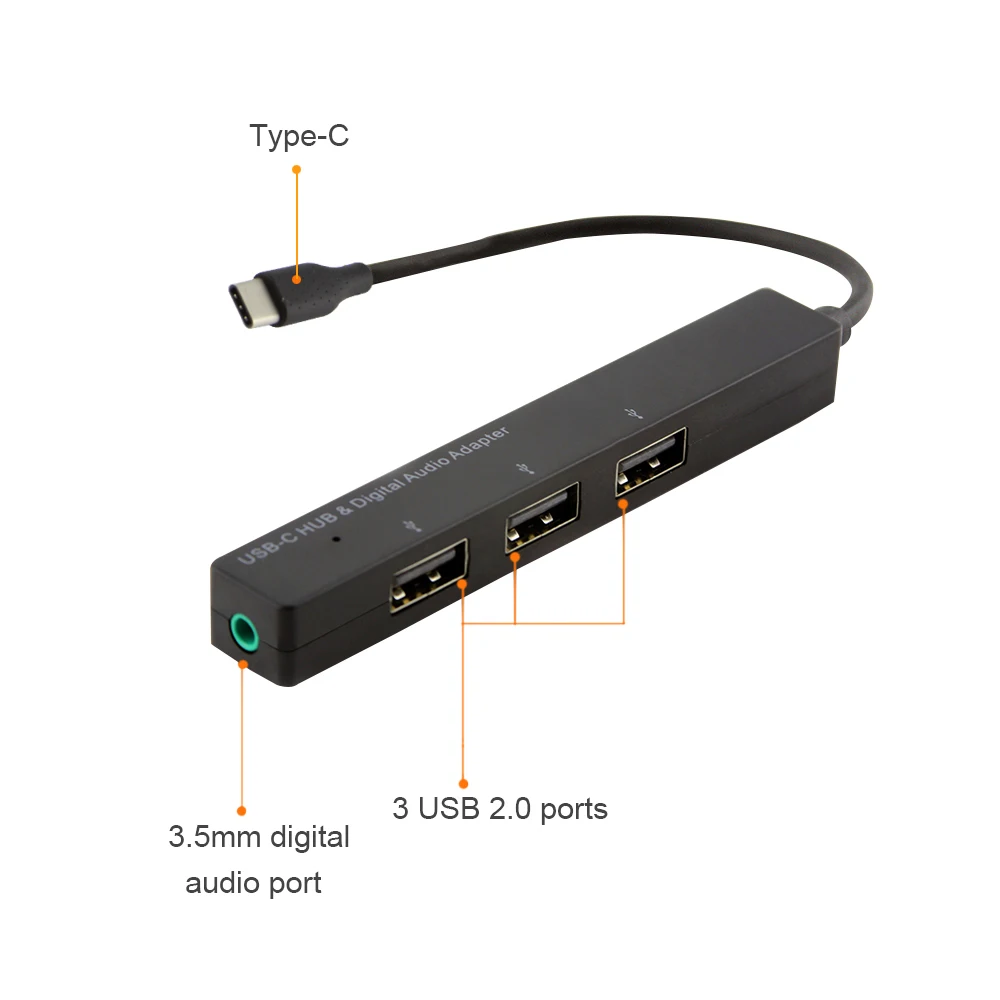 CHYI usb type-C концентратор USB-C-3 порта USB2.0+ 3,5 мм аудио разъем с разъемом type C адаптер для Micro USB Комплект для телефона Galaxy S8