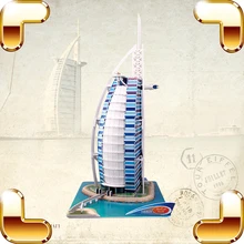 Новогодний подарок Burj Al Arab 3D Пазлы знаменитая модель отеля строительные развивающие игрушки diy головоломка бумага среднего уровня украшение дома