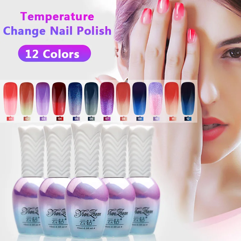 

Nail Art Temperature Changing UV Gel Nail Polish Varnish Hot Cold Lasting Rainbow Thermal Color Changing Gel Nail Polish TSLM1